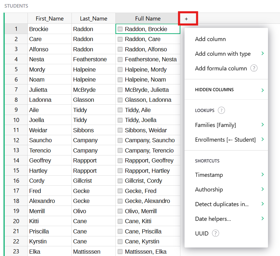 Add column